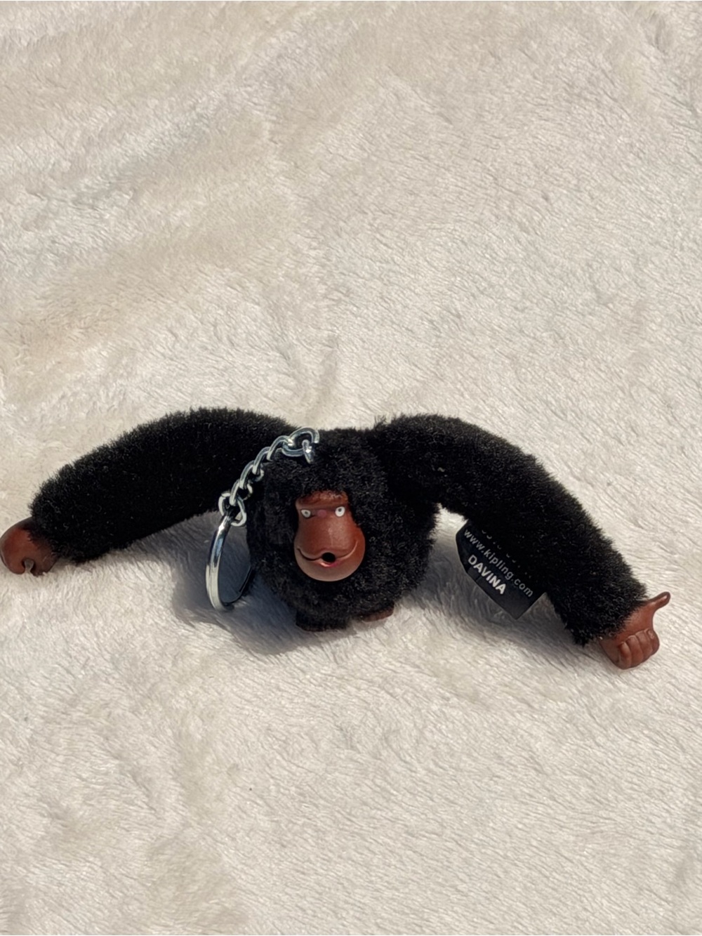 Kipling Davina Black Plush Monkey Gorilla Keychain Bag Charm Collectible